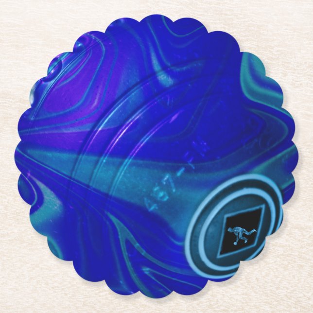 Blue Marbled Lawn Bowls, Sturdy Paper Coasters (Front)