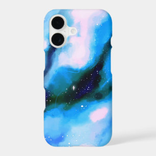 Blue Marbled Outer Space Abstract Background