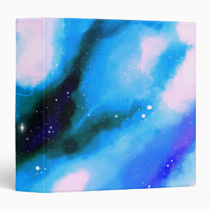Blue Marbled Outer Space Abstract Background Binder