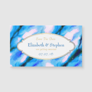 Blue Marbled Outer Space Abstract Save The Date