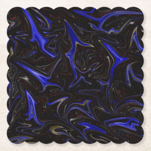 Blue Marbleised Outer Space Design, Paper Coaster