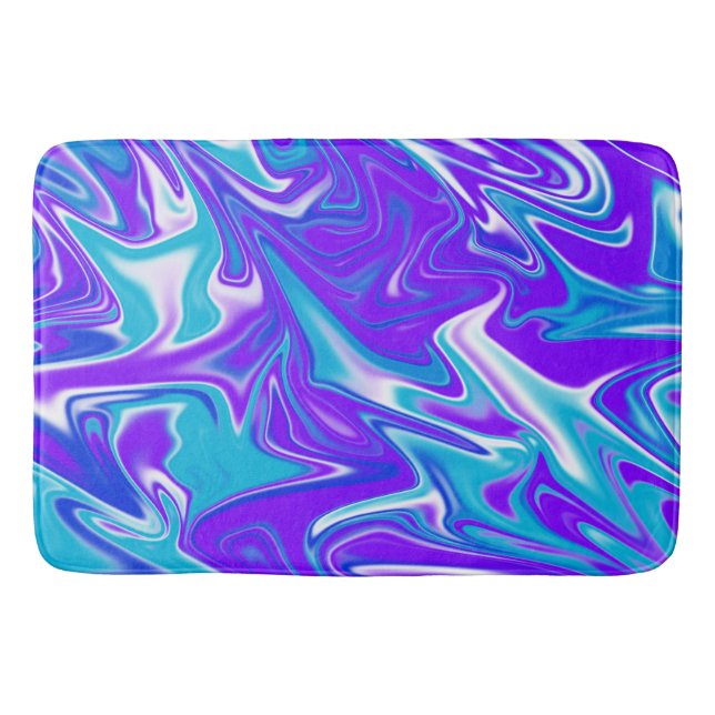 Blue Marbleized Sky, Lge Memory Foam Bath Mat (Front)