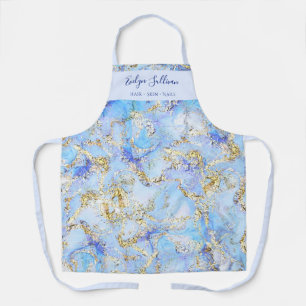 blue marbling beauty professional apron