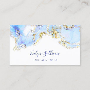 blue marbling design business card