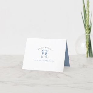 Blue Mariage Seahorse Merci Cartes