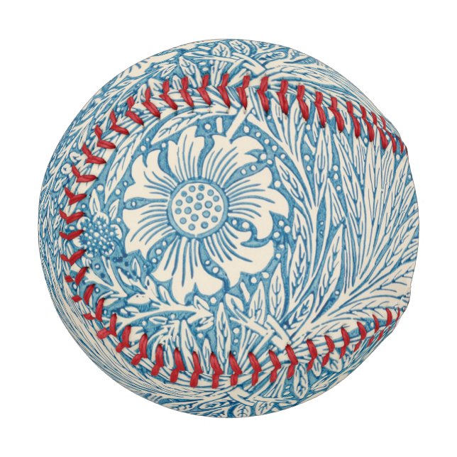 Blue Marigolds (by William Morris) Baseball (Front Left)