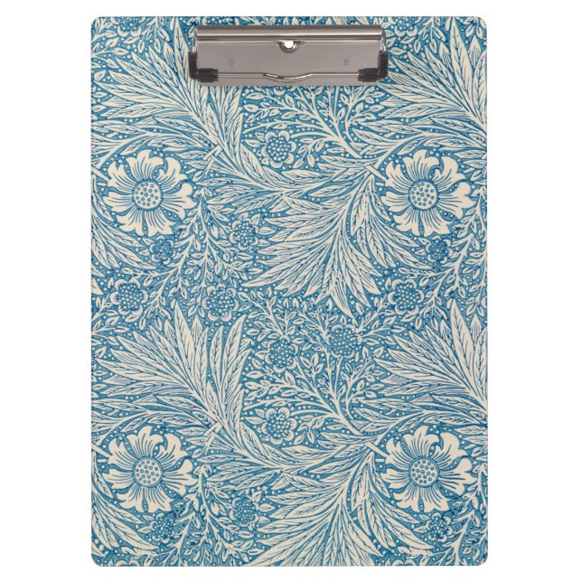 Blue Marigolds (by William Morris) Clipboard (Front)