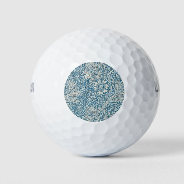 Blue Marigolds (by William Morris) Golf Balls (Front)