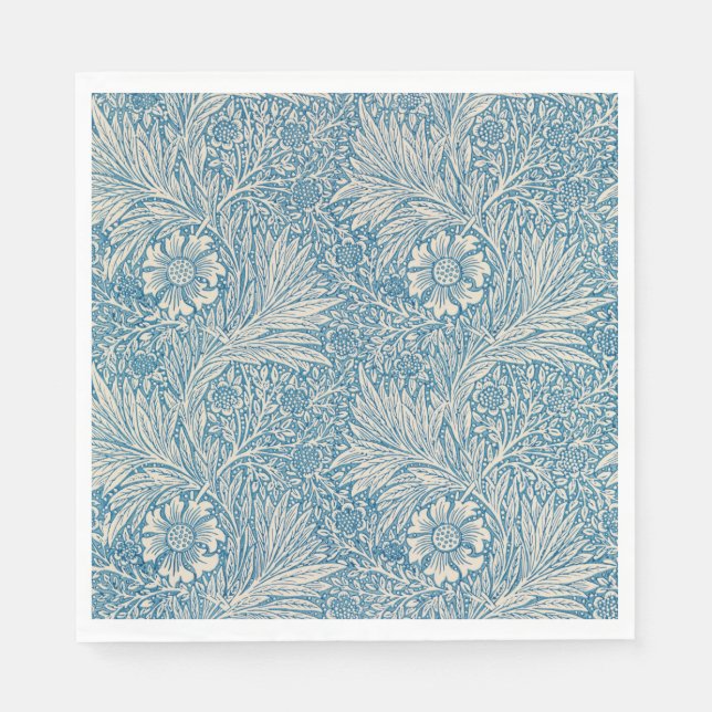 Blue Marigolds (by William Morris) Napkin (Front)