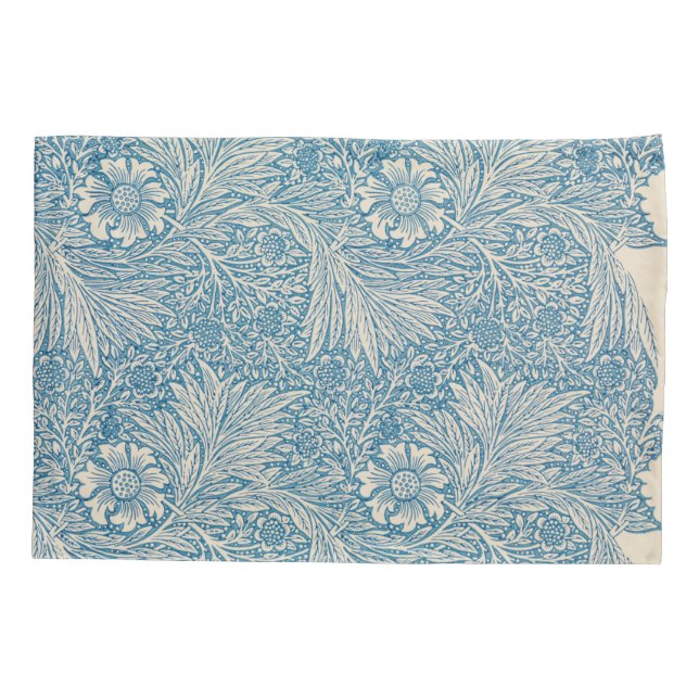 Blue Marigolds (by William Morris) Pillowcase (Back)