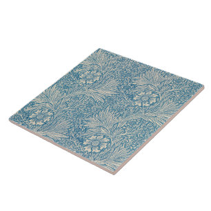 Blue Marigolds (by William Morris) Tile