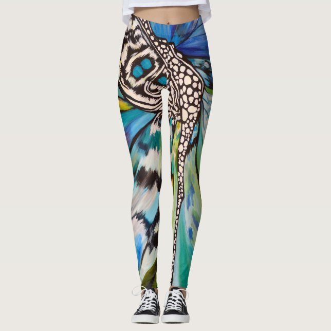 Blue Mariposa Leggings (Front)
