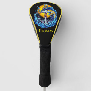 Blue Marlin, Anchor, Waves and Sun Golf Head Cover