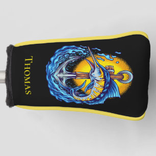 Blue Marlin, Anchor, Waves and Sun Golf Head Cover