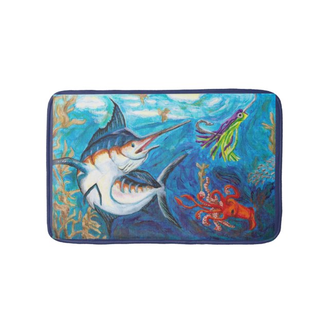 Blue Marlin Bath Mat (Front)