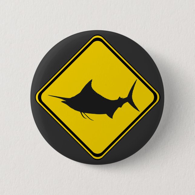 Blue Marlin Crossing! 2 Inch Round Button (Front)