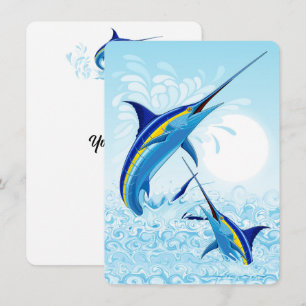 Blue Marlin Jumping out of Ocean