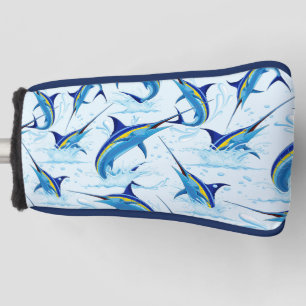 Blue Marlin Jumping out of Ocean Golf Head Cover