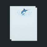 Blue Marlin Jumping out of Ocean Letterhead<br><div class="desc">Realistic illustration of a beautiful Marlin Fish Ocean Animal jumping out of ocean. Vector Art copyright BluedarkArt TheChameleonArt.</div>