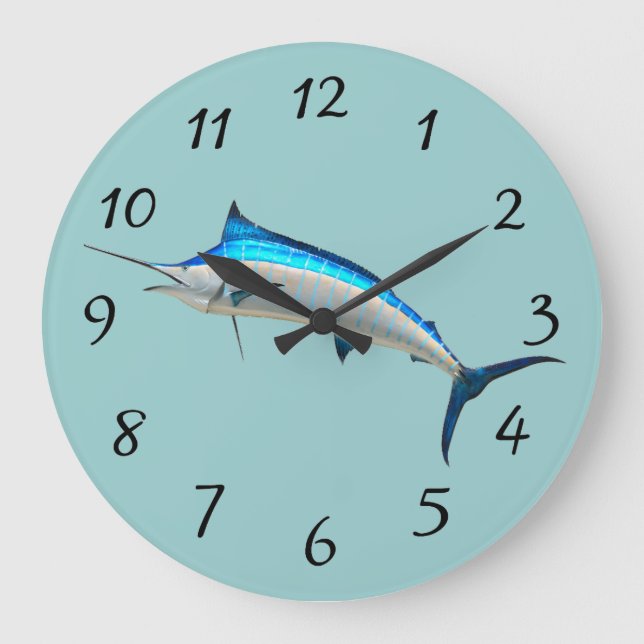Blue Marlin Large Clock (Front)
