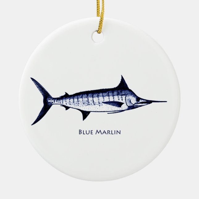 Blue Marlin Logo Ceramic Ornament (Front)