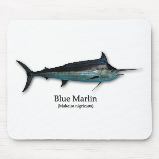 Blue Marlin Mouse Pad (Front)