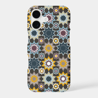 Blue Marrakech Geometric Stars Mosaic Art Pattern