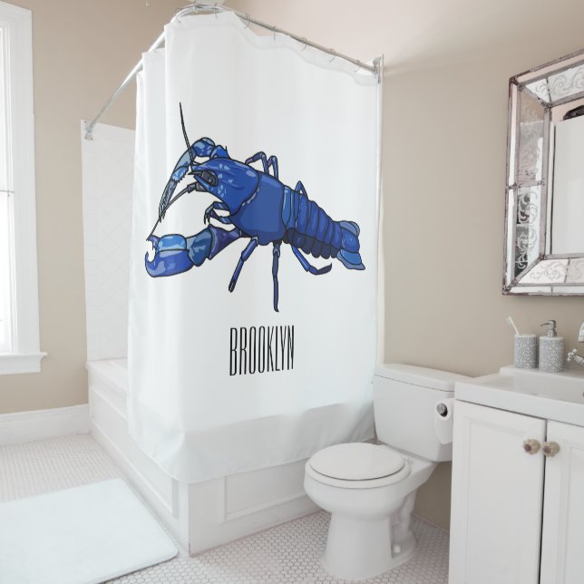 Blue marron crayfish cartoon illustration (In Situ)