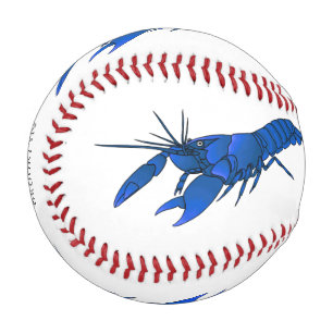Blue marron crayfish cartoon illustration baseball