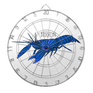 Blue marron crayfish cartoon illustration dartboard