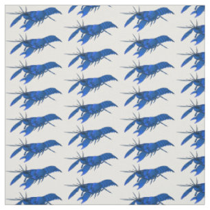 Blue marron crayfish cartoon illustration fabric