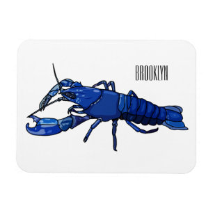 Blue marron crayfish cartoon illustration magnet