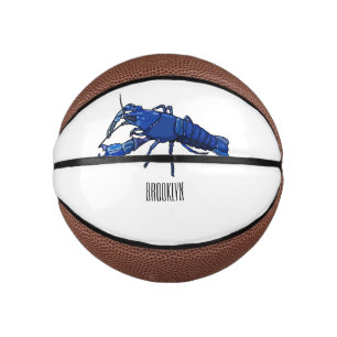 Blue marron crayfish cartoon illustration mini basketball