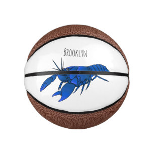 Blue marron crayfish cartoon illustration mini basketball