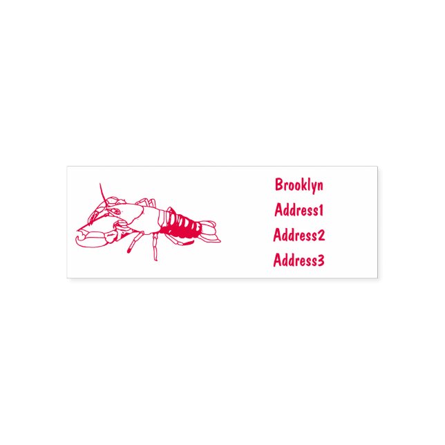 Blue marron crayfish cartoon illustration self-inking stamp (Design)