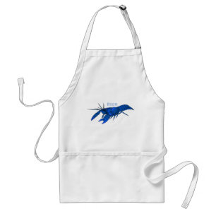 Blue marron crayfish cartoon illustration  standard apron