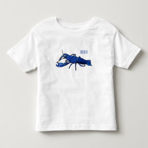 Blue marron crayfish cartoon illustration toddler t-shirt