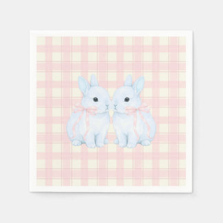 Blue Marshmallow Bunny Rabbits Easter Napkin