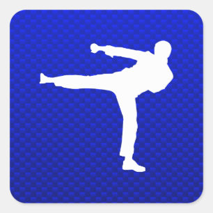 Blue Martial Arts Square Sticker