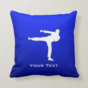 Blue Martial Arts Throw Pillow