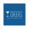 Blue martini corporate logo event drink ticket