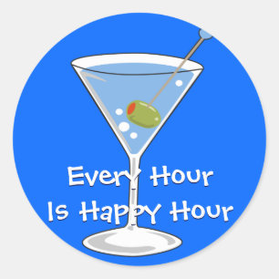 Blue Martini Sticker