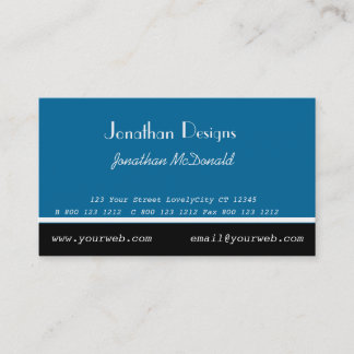 Blue Masculine Geometric Plain Professional Business Card