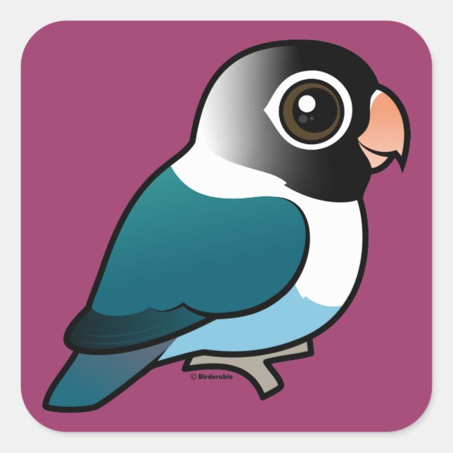 Blue Masked Lovebird Square Sticker (Front)