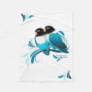 Blue Masked Lovebirds Blanket