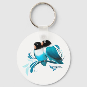 Blue Masked Lovebirds Keychain