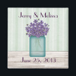Blue Mason Jar Violets Wedding Favour Magnet<br><div class="desc">This Blue Mason Jar Of Violets Wedding Favour Magnet is great for Spring ,  Summer or Violet Weddings.</div>
