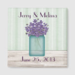 Blue Mason Jar Violets Wedding Favour Magnet<br><div class="desc">This Blue Mason Jar Of Violets Wedding Favour Magnet is great for Spring ,  Summer or Violet Weddings.</div>