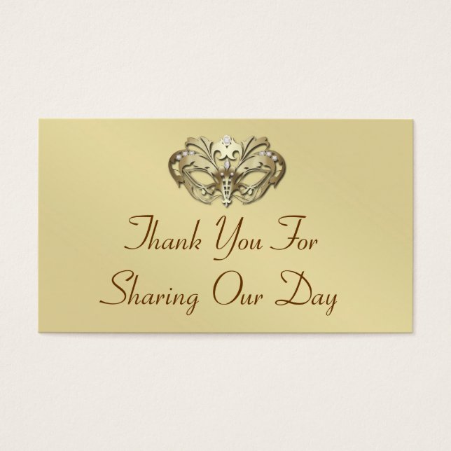 Blue Masquerade Elegant Favour Tag (Front)