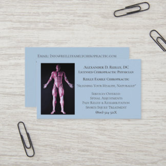 Blue Massage Therapy Chiropractic Doctor Business Card